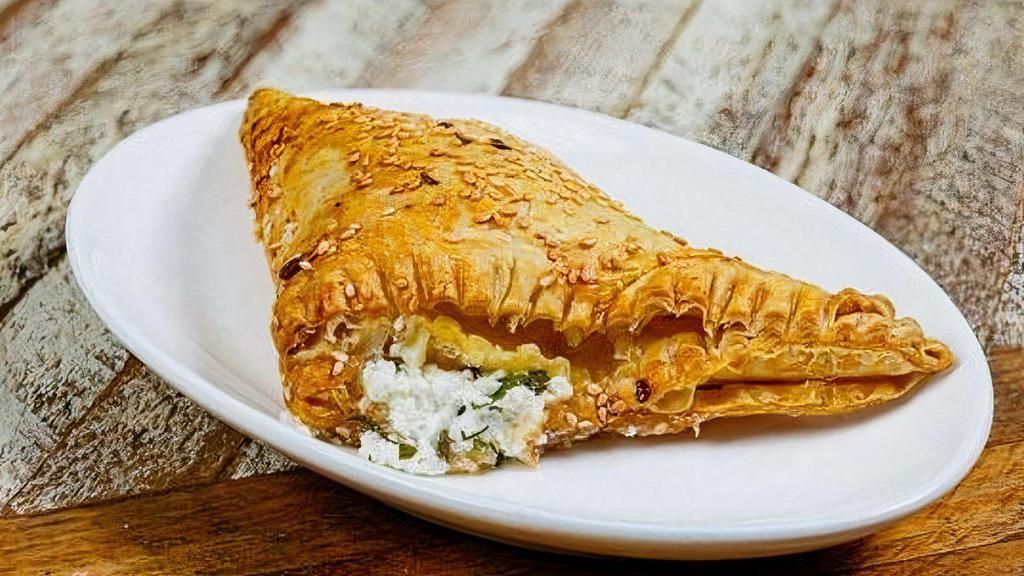 Cheese Bureka · Turkish savory pastry filled with 3 cheeses, feta, ricotta & cottage cheese.
