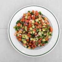 Health Salad · Vegan, gluten free. Tomatoes, cucumbers, parsley and onion.