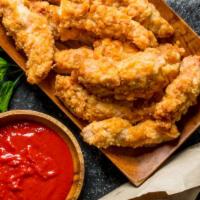 Nuclear Chicken Tenders (3 Pieces) · Delicious Chicken Tenders tossed in Nuclear sauce. Served with customer's preference of dipp...