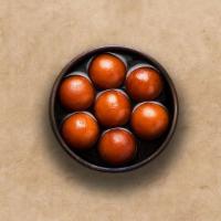Gulab Jamun  · 3 Pieces of soft berry-sized balls soaked in rose-flavored sugar syrup.