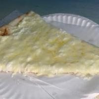 White Pizza With Broccoli Slice · White pizza with mozzarella cheese, ricotta cheese and broccoli