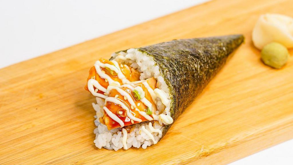 Grilled Chicken Hand Roll · Grilled chicken, scallions, and teriyaki sauce.