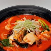 Spicy Noodle Soup · assorted vegetables, soft noodles