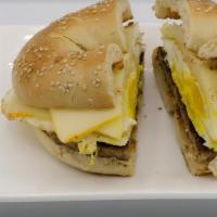 Sandwich Roll, Bagel Or Slice Bread · Bacon, sausage, or ham with 2 eggs & cheese.
