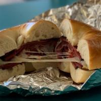 Hot Pastrami · Hot pastrami, grilled onions and melted swiss.