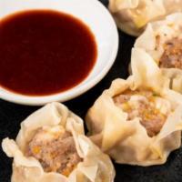 Shumai · water layer covers shrimp, ground pork, mushroom, onion with chicken stock. unavailable afte...