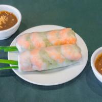 Goi Cuon · 2 roll. Summer roll, shrimp, vegetable with rice pepper.
