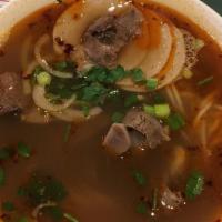 Bun Bo Hue · Beef on rice vermicelli in hue style. Spicy.