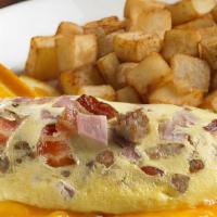 The Meat Lover Omelet · Bacon, pork roll, sausage, ham & cheddar.