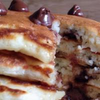 Chocolate Chip Pancake · 3 buttermilk pancakes loaded with chocolate chips.