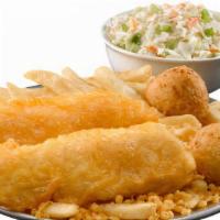 2 Piece Fish Combo  · Comes with fries & soda