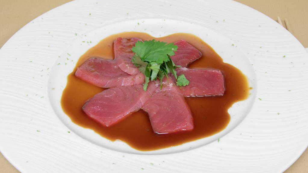 Spicy Tuna Tataki · 6pc sliced tuna served with spicy soy.