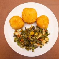 Callaloo & Saltfish · Jamaican vegetable & saltfish seasoned and cooked to a succulent taste.