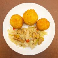 Cabbage & Saltfish · Jamaican vegetable & saltfish seasoned and cooked to a succulent taste.