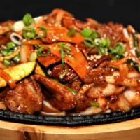 Jae Yook Bokum · Spicy marinated berkshire pork loin stir-fried on a sizzling pan.