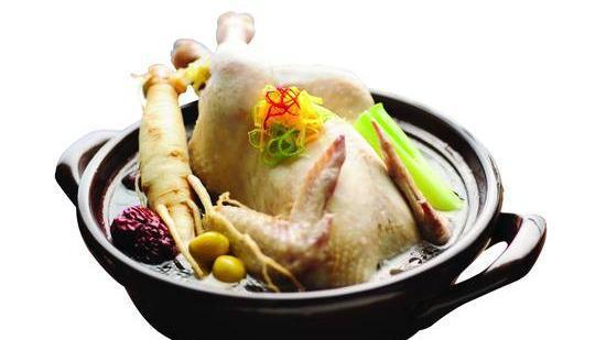 Samgyetang Hanmari Soup · Chef''s choice. Whole young chicken and ginseng soup with dates, chestnuts, garlic, and sweet rice.