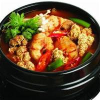 Aumonim Dae Gu Maewoontang Soup · Chef''s choice. Mother’s favorite spicy boneless fresh black cod soup with scallop, shrimp, ...