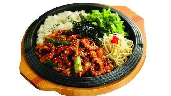 Dol Pan Nakji Dup Bap · Chef''s choice. Spicy octopus over rice on a sizzling stone pan.