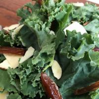 Kale · Torn fresh kale, chopped dates, sliced almonds,
shaved Parmesan