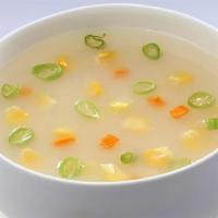 Veg Clear Soup · Vegetable Clear Soup is a comforting and light soup prepared with carrots, corns, beans, mus...