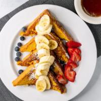 French Toast · Served with maple syrup and butter