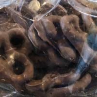 Mini Chocolate Pretzels · Mini chocolate Pretzel Dripped in Delicious mixture of melted hazelnut and chocolate.