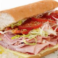 Godfather · Ham, salami, pepperoni, provolone cheese, lettuce, tomato, sweet pepper, oil and vinegar.