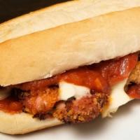 Chicken Parmesan Hot Sandwich · Chicken cutlet, marinara sauce, Parmesan cheese and fresh mozzarella