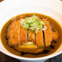 Katsu Curry Udon · Cutlet on the curry udon.