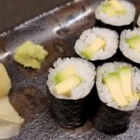 Avocado Roll · Sliced avocado wrapped with rice and nori