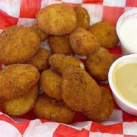 Fried Pickles · We love the salty pickle taste with the crunchy breadcrumb coating. What’s not to love about...