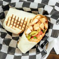 Buffalo Chicken Wrap · Grilled buffalo chicken, lettuce, tomato and blue cheese.