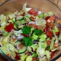 Green Salad · Indian salad of cucumber, tomatoes, onion and lettuce.