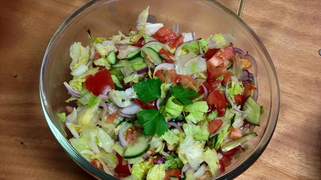 Green Salad · Indian salad of cucumber, tomatoes, onion and lettuce.