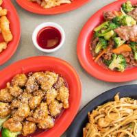 3 Entrees Combo Plate · Any 3 Meats  With 1 Side