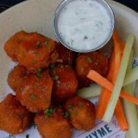 Buffalo Popcorn Chick'N · Served With Ranch Dip