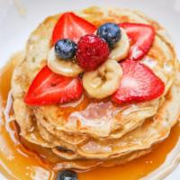 Pancakes · 3 orders of pancakes with organic banana