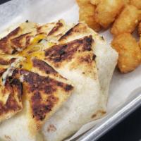 Border Burger · Shredded cheese, pico de gallo, lettuce, & chipotle ranch wrapped in a tortilla.