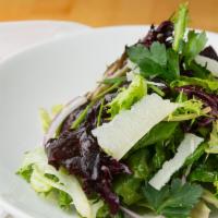 Local Mixed Greens · red onions, parsley, chives, aged vinaigrette, shaved parmigiano