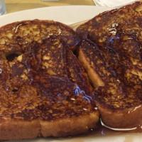 Challah French Toast · Served with butter and pancake syrup.
