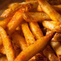Try Our Famous: Zuba Fries · French Fries Shakin’ with Your choice of Buffalo Sauce or Garlic Parmesan Sauce