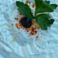 Haydari · Creamy greek yogurt mixed with fresh garlic, fresh dill, walnuts and olive oil.