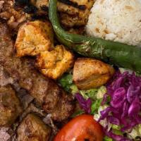 Mixed Grill · Four different kebabs in one dish. An inviting combination of shish kebab, adana kebab, gyro...