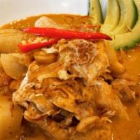 Massaman Curry · Recommended. Mild curry with potatoes, avocado, onions, carrots, dried shallots and peanuts ...