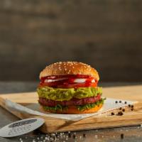 Healthy Burger · Beyond burger on a sesame bun topped with lettuce, tomatoes, white onions, pickles, ketchup,...
