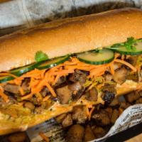 Soy Garlic Chicken Sandwich (Halal) · Soy, garlicky, and savory. Generously filled with Asian pickled carrots, cucumbers, fresh ci...