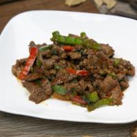 Basil Dish · Meat, onions, bell pepper, garlic and Thai chili.