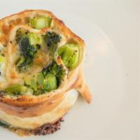 Veggie Pinwheel · Broccoli, spinach, and mozzarella.