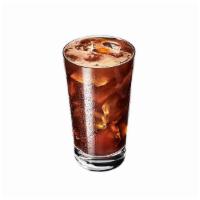Iced Americano · Double espresso diluted with water over ice.