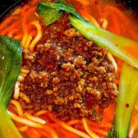 Noodle Soup With Spicy  Sauce 擔擔麵 · Noodle soup with spicy minced pork sauce.